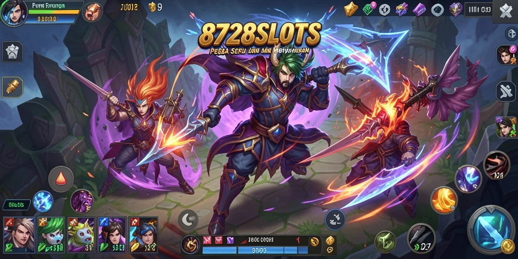 Tampilan permainan MOBA yang menarik dan dinamis dari 8728SLOTS.