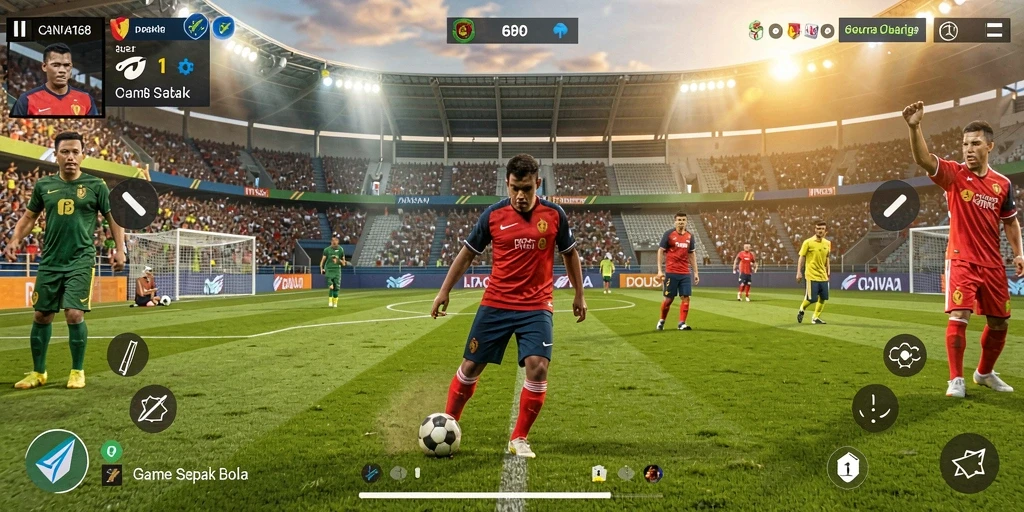 Tampilan gameplay seru dalam <strong>CANVA168</strong> dengan aksi sepak bola yang mendebarkan.