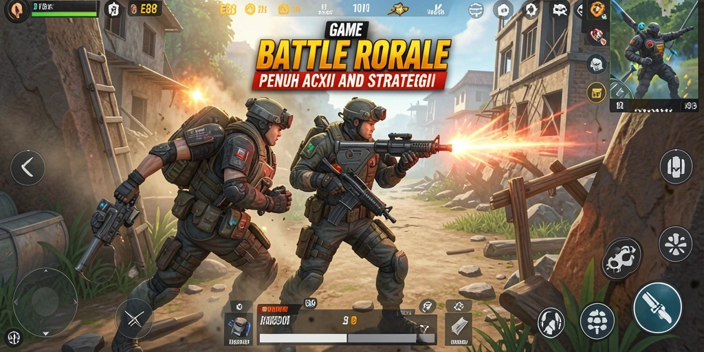 Tampilan gameplay E88 yang mendebarkan dalam pertempuran Battle Royale.