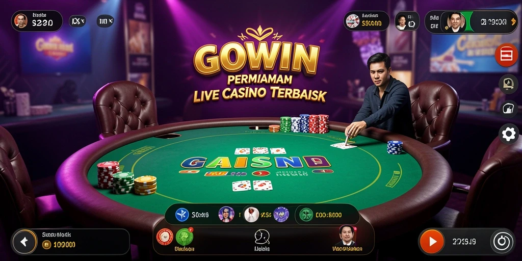 Tampilan menarik dari gameplay Live Casino di GOWIN.