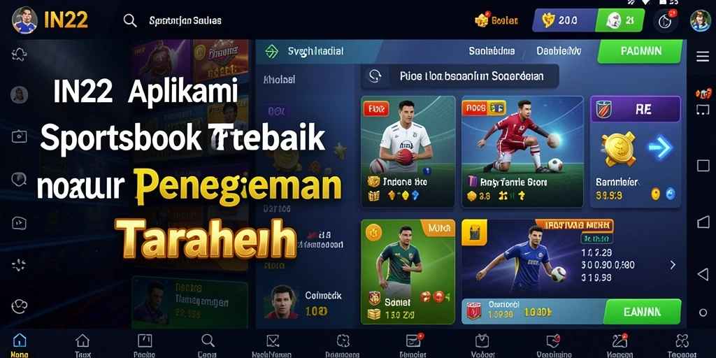 Tampilan gameplay aplikasi IN22 yang menarik untuk taruhan olahraga.