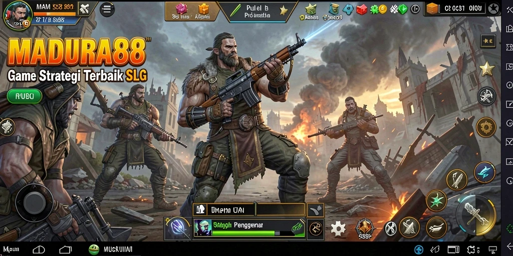 Tampilan menarik dari gameplay <strong>MADURA88</strong> dengan pertempuran strategis.