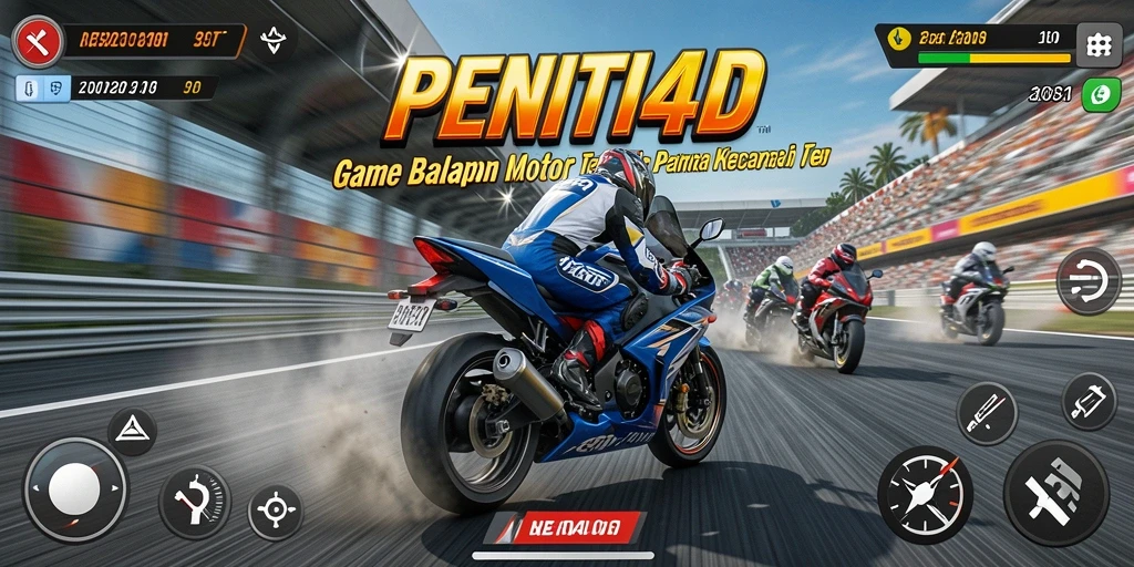 Gameplay seru balapan motor di PENITI4D yang menantang.