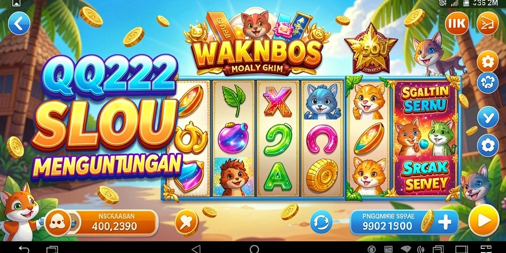Tampilan gameplay Slot QQ222 yang menarik dan penuh warna.