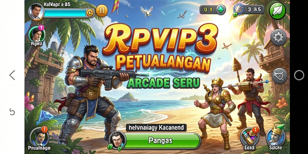 Tampilan gameplay seru RPVIP3 dengan aksi arcade mendebarkan.
