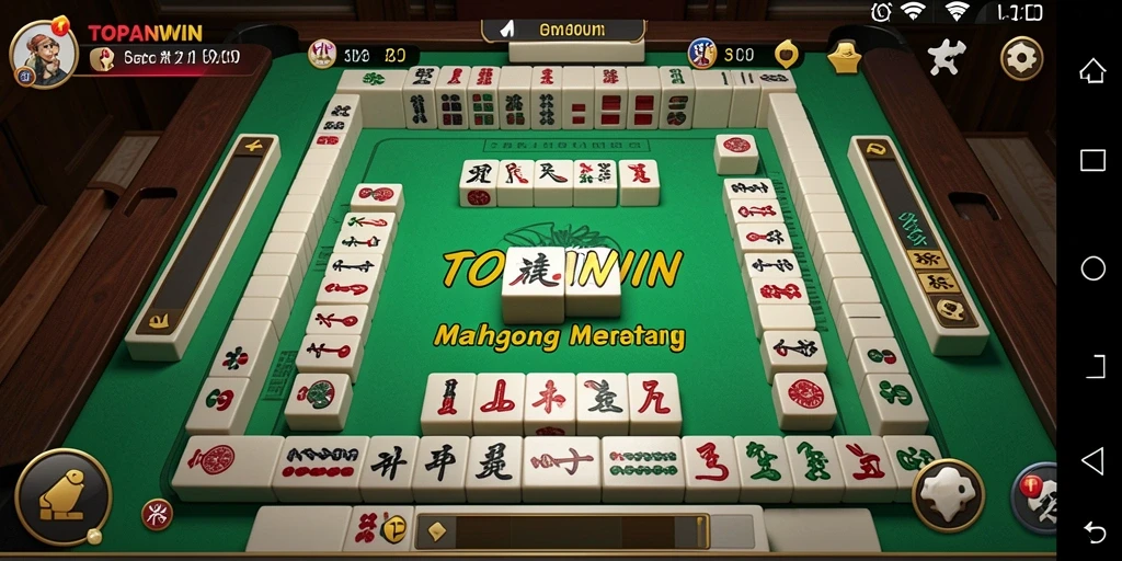 Tampilan gameplay seru dari TOPANWIN dengan ubin Mahjong berwarna-warni.