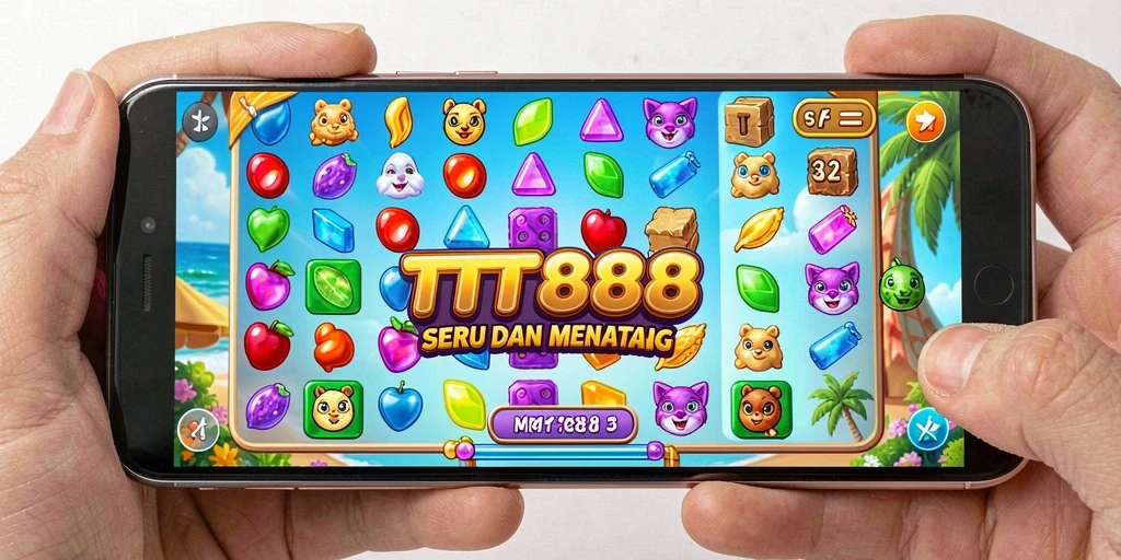 Screenshot TTT888 menampilkan gameplay Match-3 yang seru dan penuh warna.